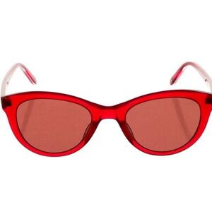 Garrett Leight x Clare V Red Cat-Eye Sunglasses